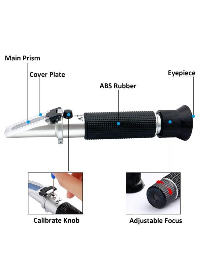 Salinity Refractometer for Aquarium, Marine Monitoring, Saltwater Testing, Dual Scale Salinity Tester 0-100 PPT 1.000-1.070 Specific Gravity Saline Seawater Refractometer Hydrometer with - Image 4